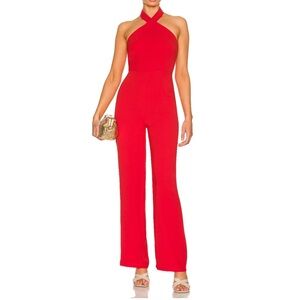 Laurien Cross Front Jumpsuit in Red
